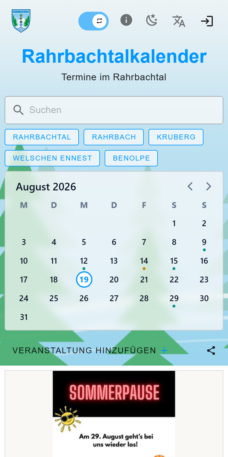Startseite am Handy