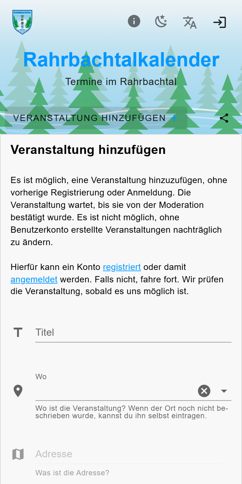 Formular am Handy